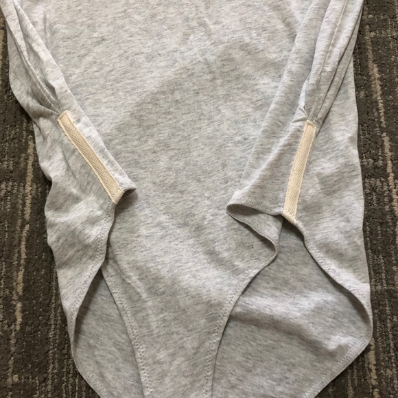 Free People Intimacy || Grey Tee Shirt BodySuit - Picture 9 of 10